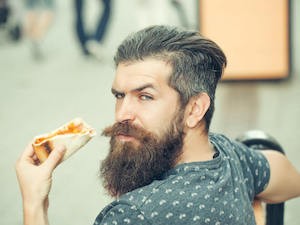 Hipster with Pizza